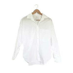 Aritzia The Group Babaton White Button Down Shirt Cotton Top 100% Cotton Small